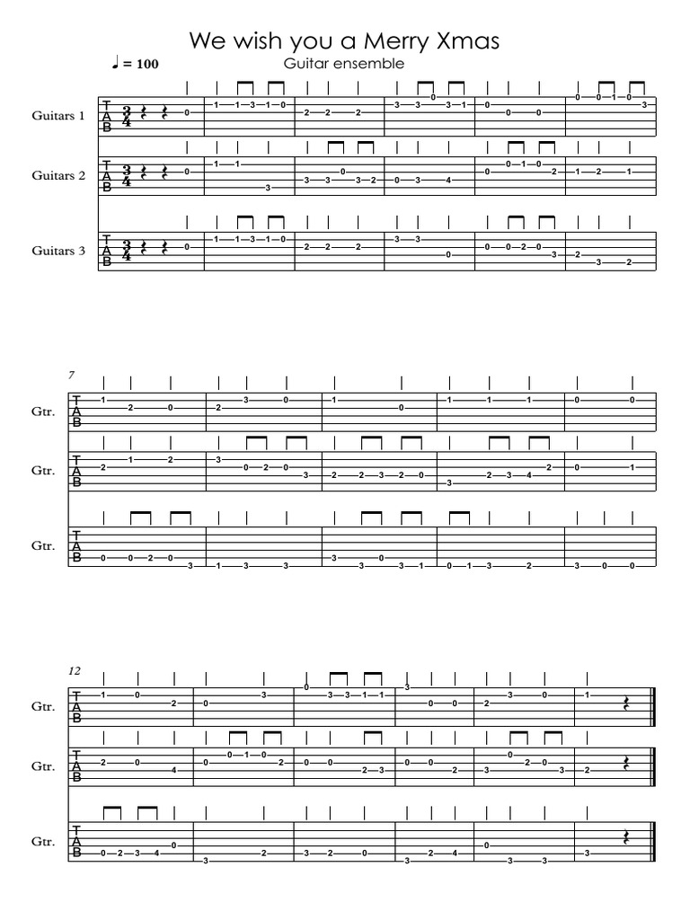 We Wish You a Merry Xmas GUitar Ensemble