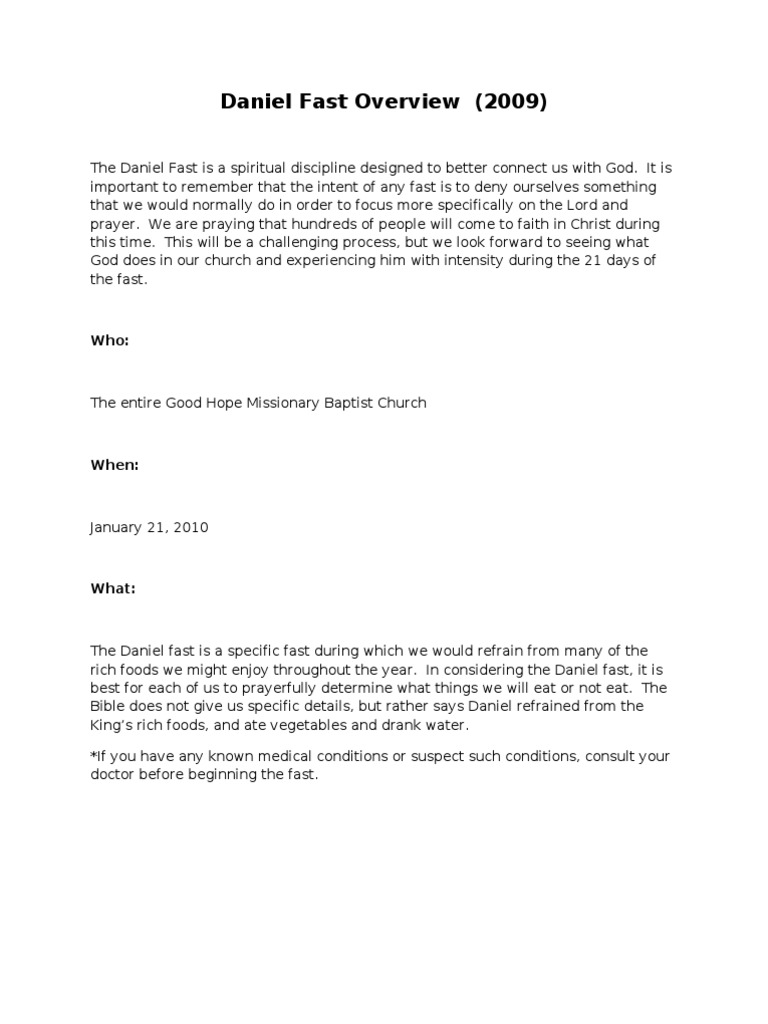 Daniel Fast Overview PDF Whole Grain Pasta