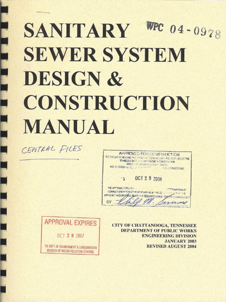 Sanitary Sewer System Design and Construction Manual Sanitary Sewer