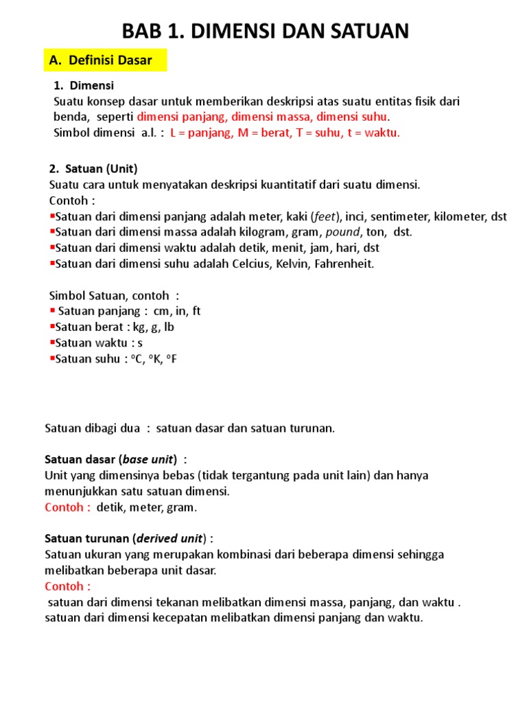 Bab 1 Dimensi Dan Satuan | PDF