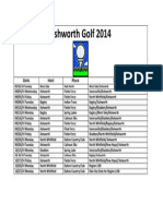 Schedule Golf 2014