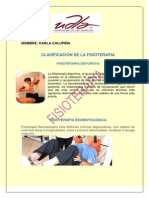 Clasificación de La Fisioterapia