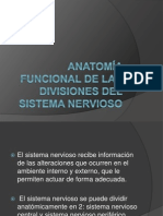 Anatomía Funcional de Las Divisiones Del Sistema Nervioso