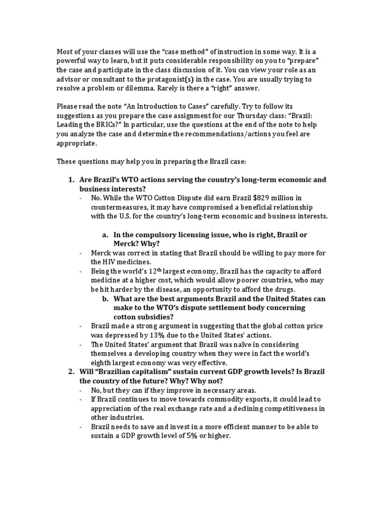 Brazil Case Study Pdf Competitiveness Brazil