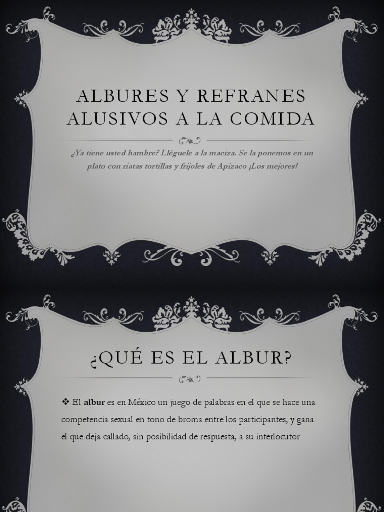 Albures y Refranes Alusivos A La Comida | PDF | Cocina mexicana | Cocina  norteamericana