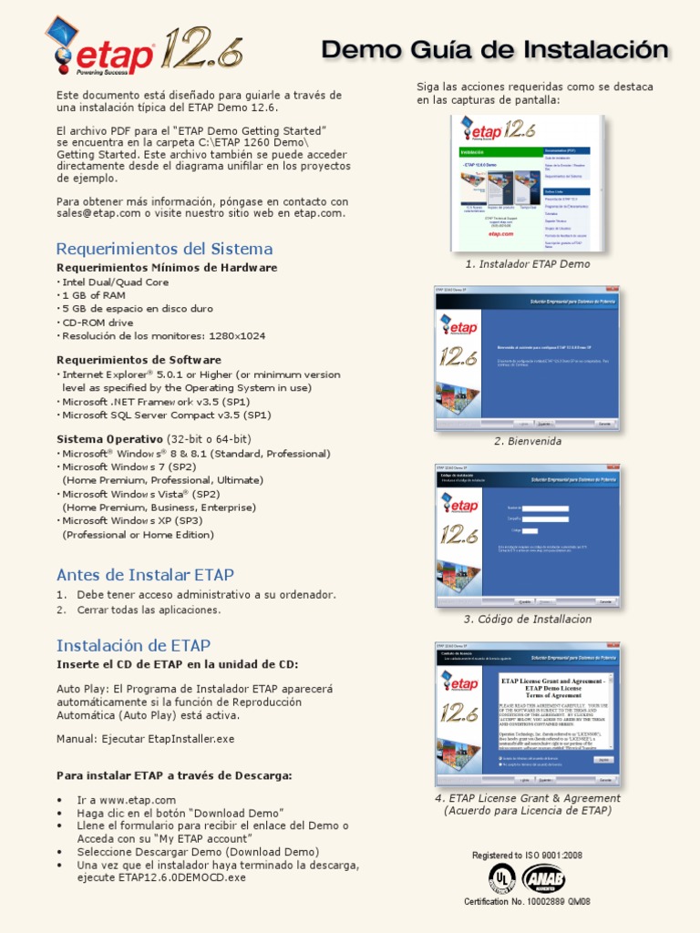 ETAP 12 6 Demo Install Guide 2014 ES | PDF | Servidor SQL de Microsoft ...