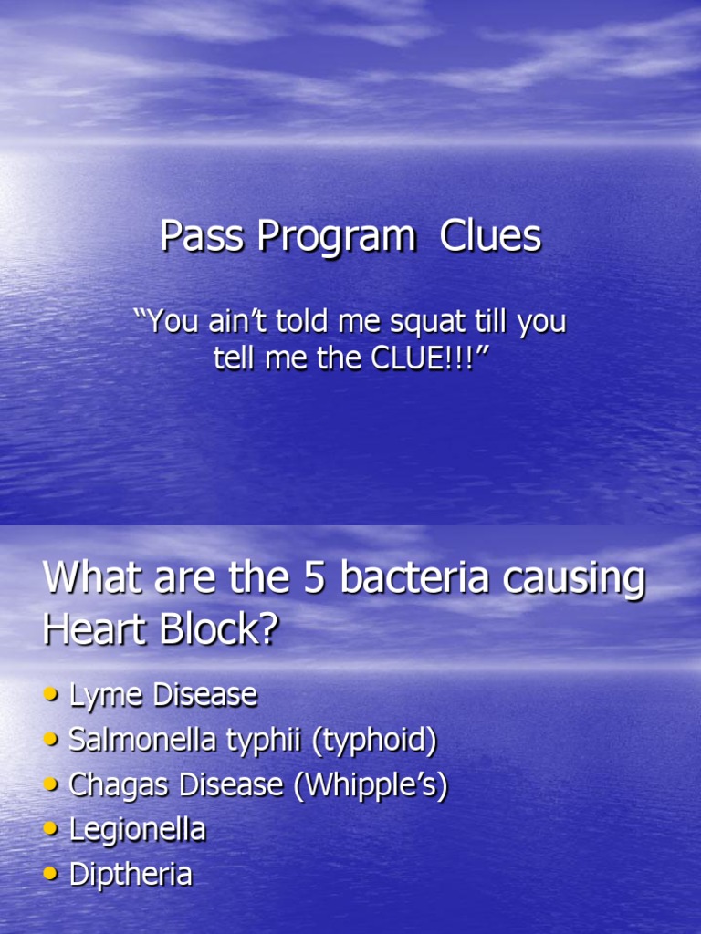 Pass Program - Clues | PDF | Citric Acid Cycle | Diet & Nutrition