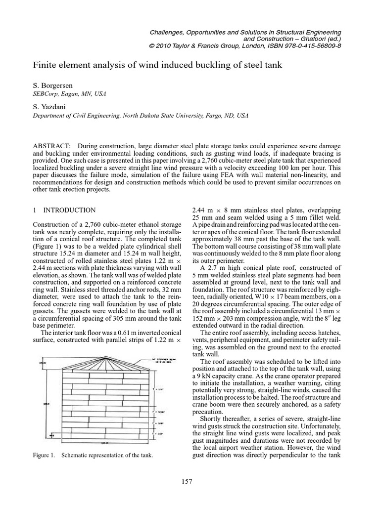 3.4 Finite Element Analysis of Wind Induced Buckling of Steel Tank ...