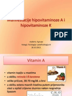 Manifestacije Hipovitaminoze A I Hipovitaminoze K