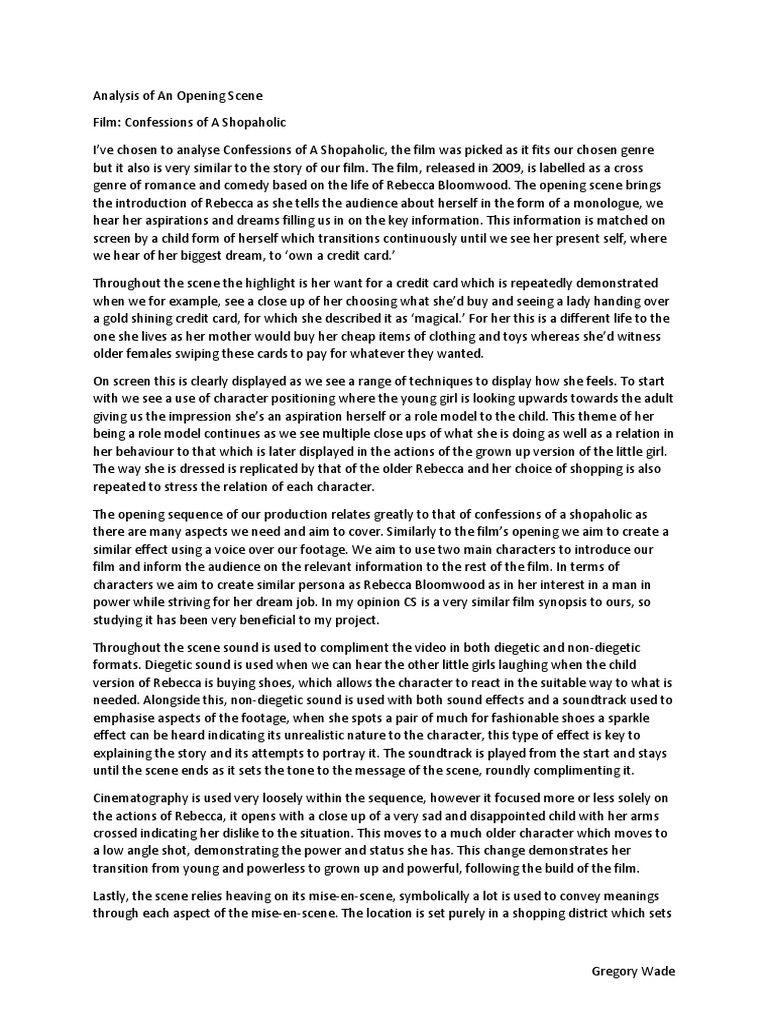 Opening Scene Analysis | PDF | Leisure