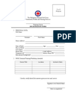 Registration Form: CHNS Training's Course - Form 101