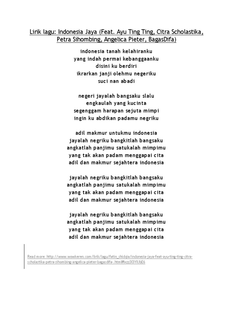 Lirik Laguindonesia Jaya Docx