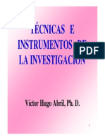 Técnicas e Instrumentos de Investigación