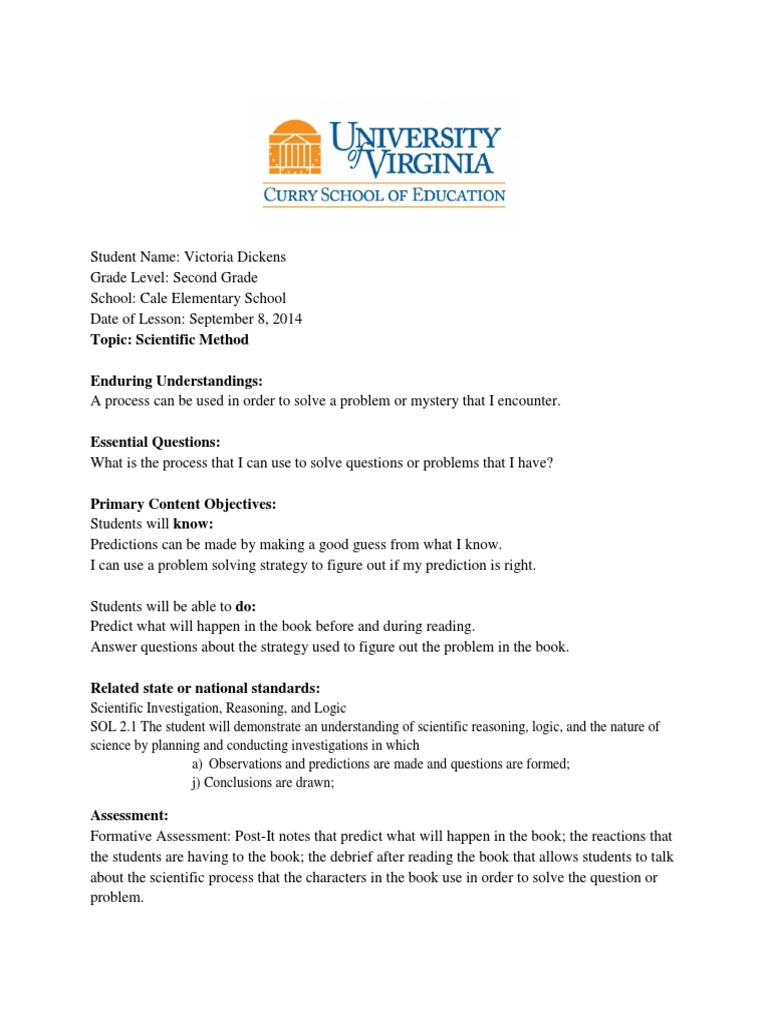Second Grade Scientific Method Lesson | PDF | Scientific Method ...