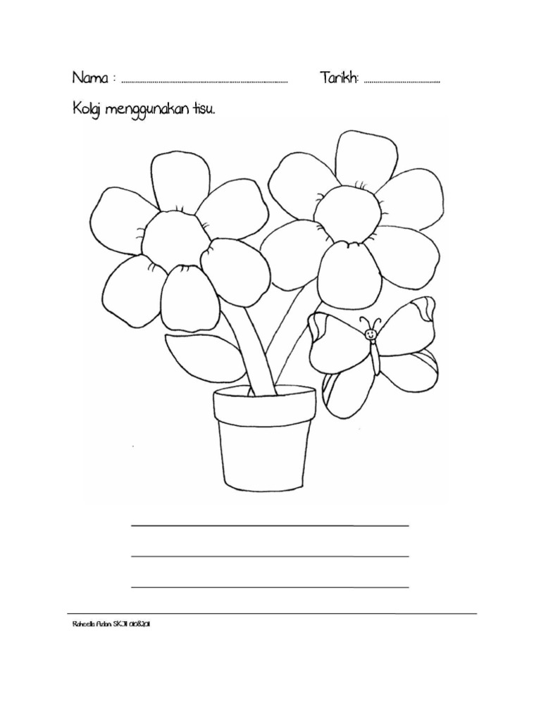 Lembaran Kerja Tema Bunga