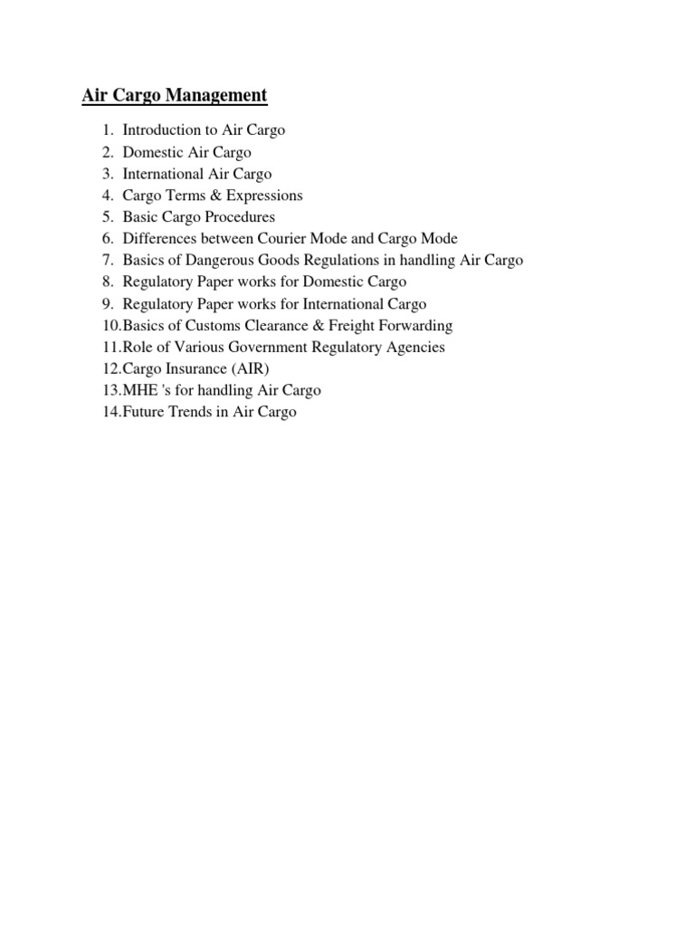 Air Cargo Management PDF