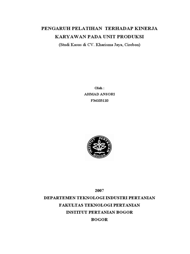 Pengaruh Pelatihan Terhadap Kinerja Karyawan Banyak