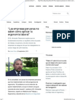 "Las Empresas Peruanas No Saben Cómo Aplicar La Ergonomía Laboral" - UDEP Hoy - Universidad de Piura PDF