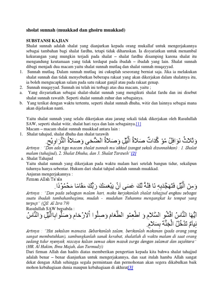 Contoh Sunnah Muakkad Ilmusosial Id