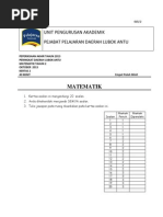 Ujian Matematik Kertas 2 Tahun 2 KSSR