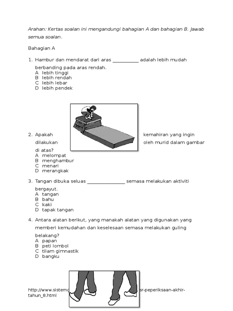 Kertas Ujian Pendidikan Jasmani Tahun 3 KSSR