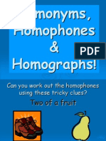 GSB 10-Eeu-016 Homonyms, Homophones & Homograpghs Quiz