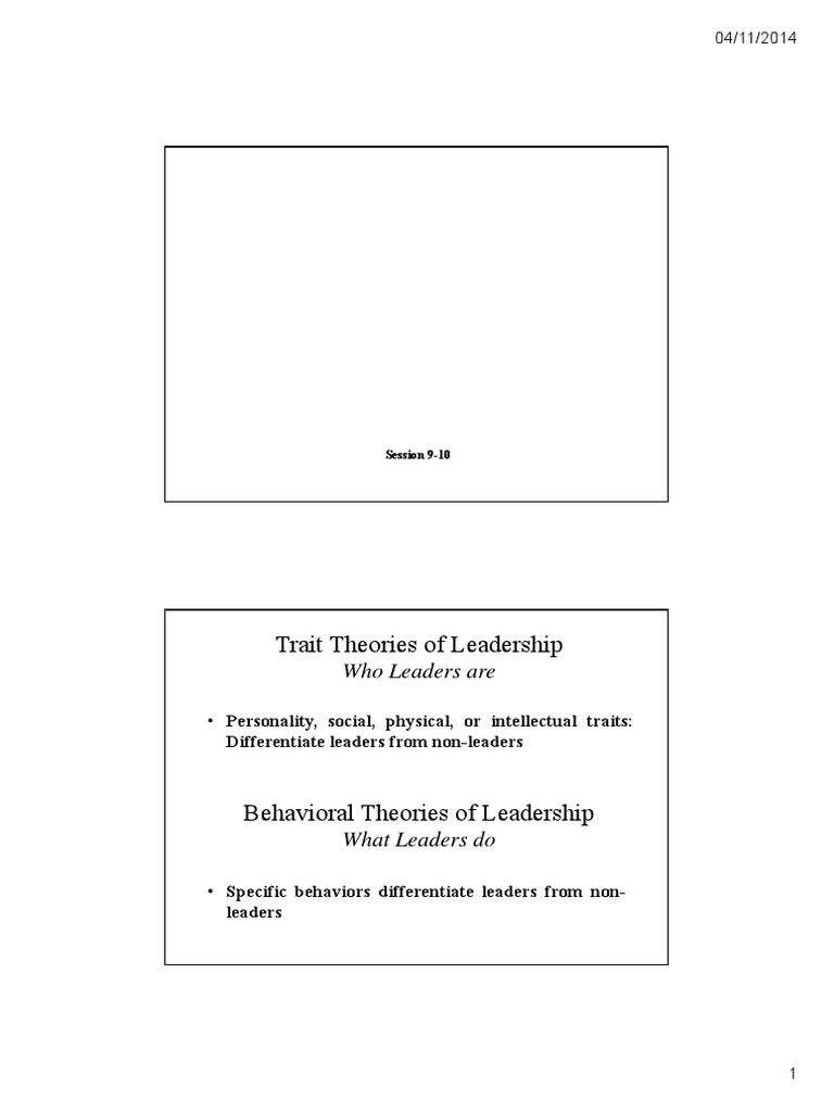 Leadership Theories and Styles Explained | PDF