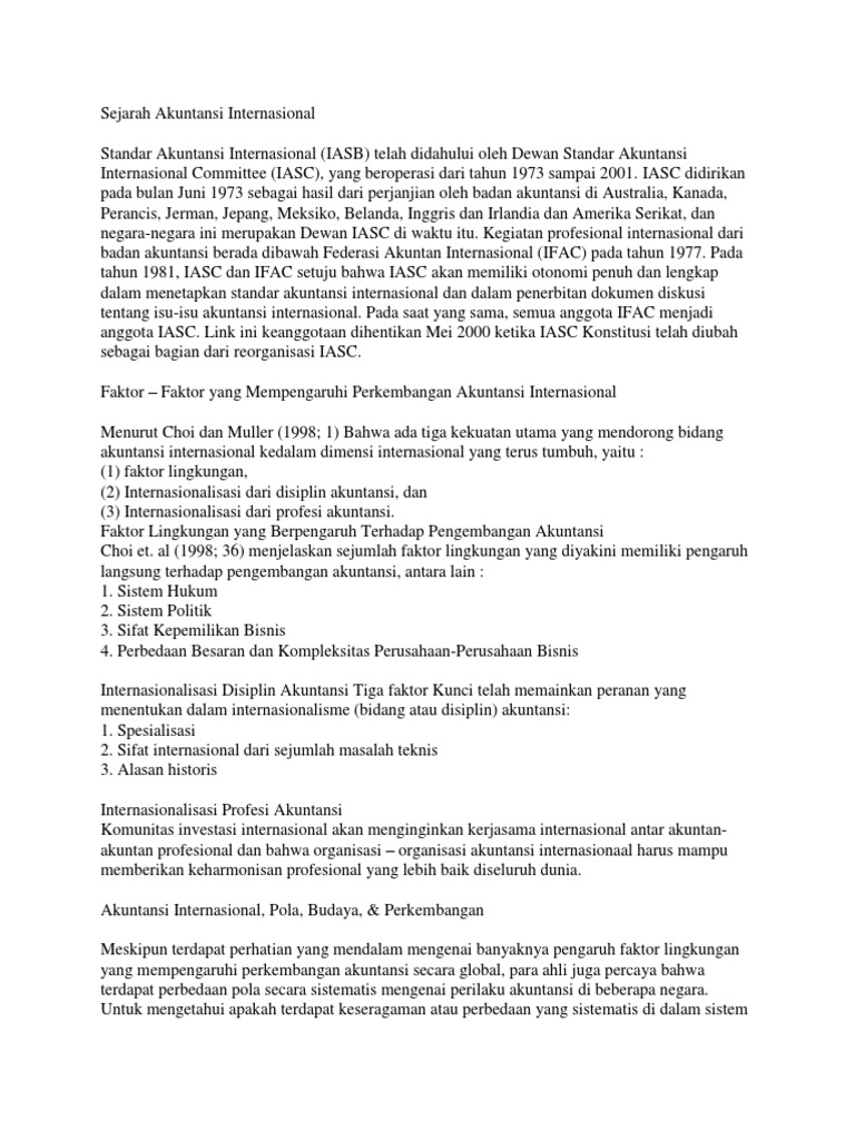 Sejarah Akuntansi Internasional