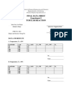 Final Data Sheet Experiment 5 Tubular Reaction