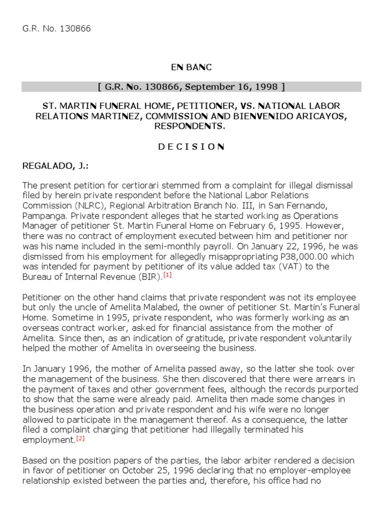 St. Martin Funeral Homes v. NLRC PDF
