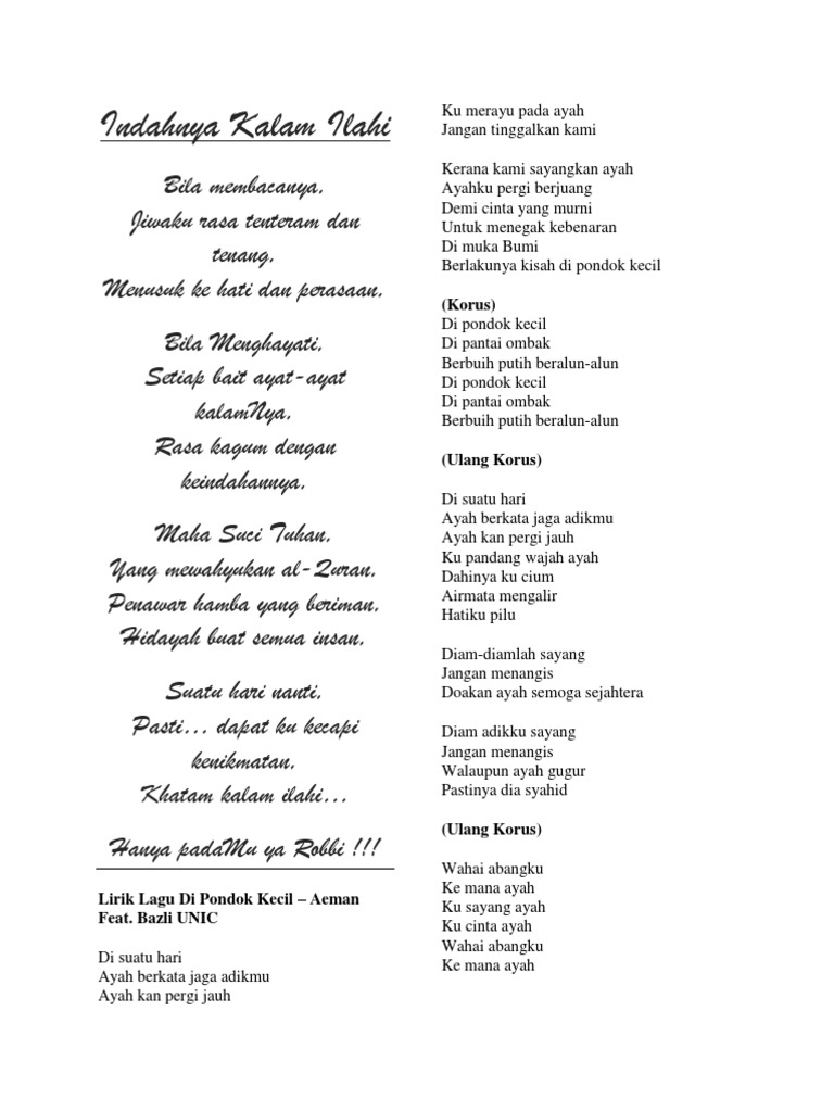 Lirik Nasyid Pdf