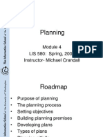 Planning: LIS 580: Spring, 2006 Instructor-Michael Crandall