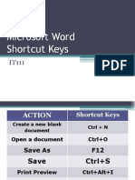 Microsoft Word ShortcutKeys