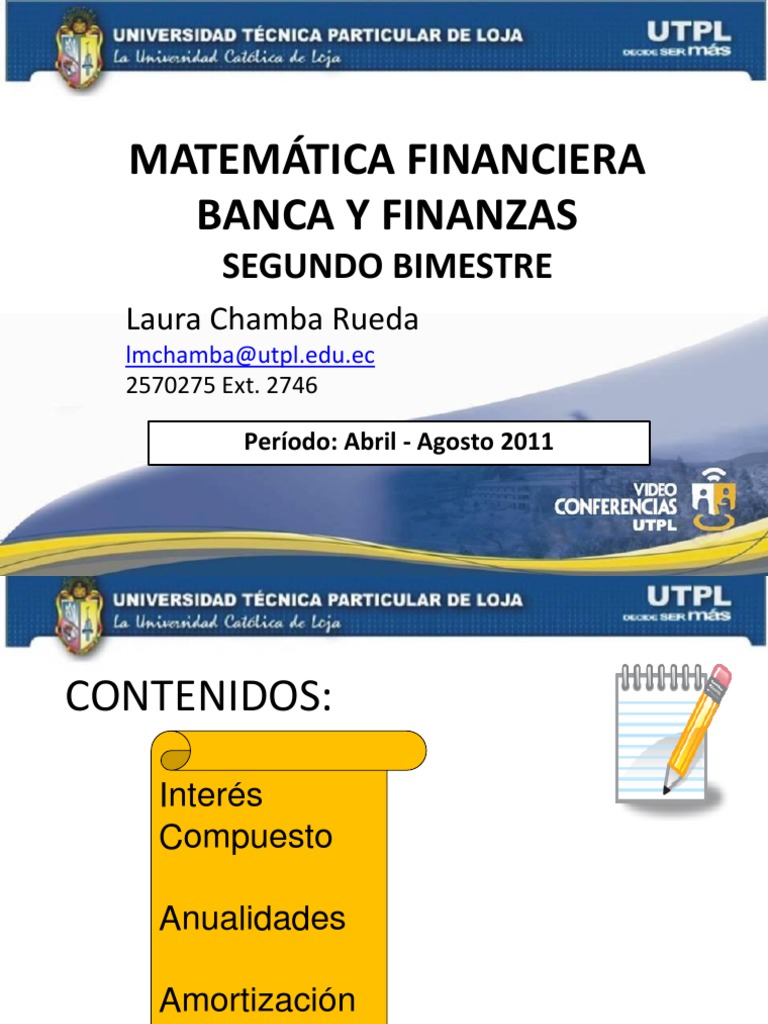 Matematicas Financieras Utpl | PDF | Finanzas Matemáticas | Interés