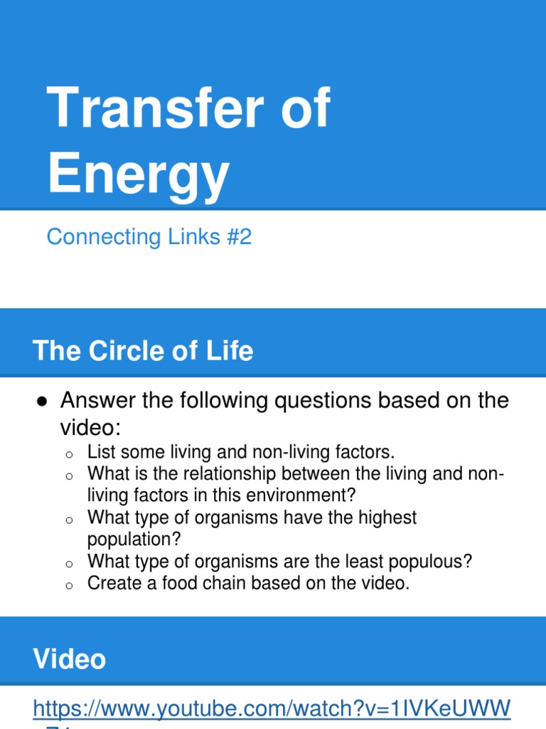 Transfer of Energy Connecting Links 2 PDF