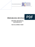  Programa Matematica Bac 2015