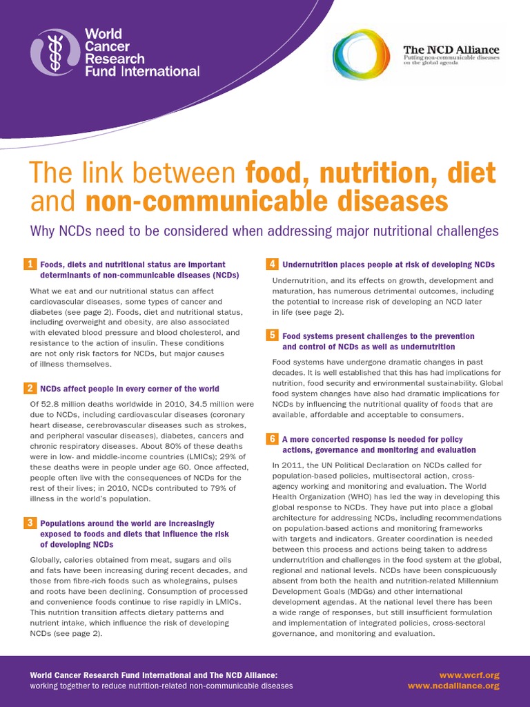 The Link Between Food, Nutrition, Diet and Diseases