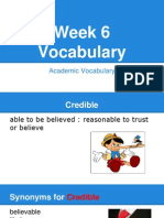 Week 6 Academic Vocabulary