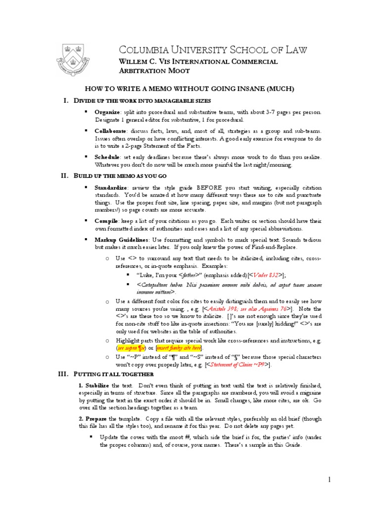 How To Write A Memorandum | PDF | Citation | Writing