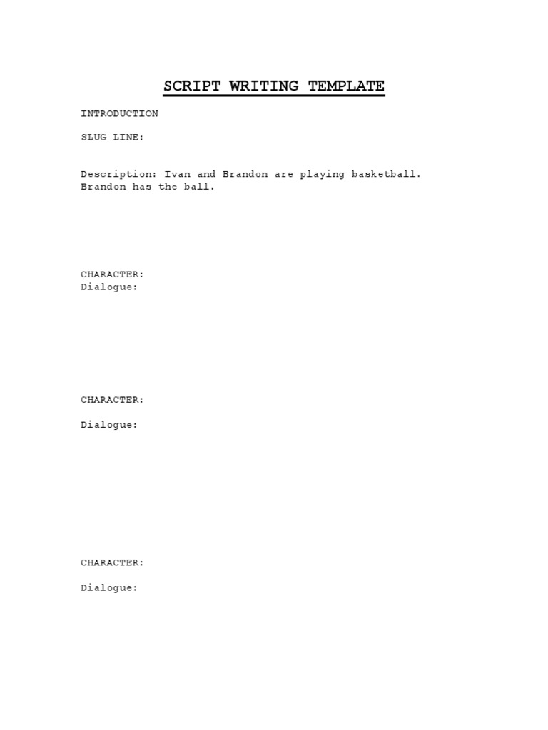 Script Writing Template | PDF