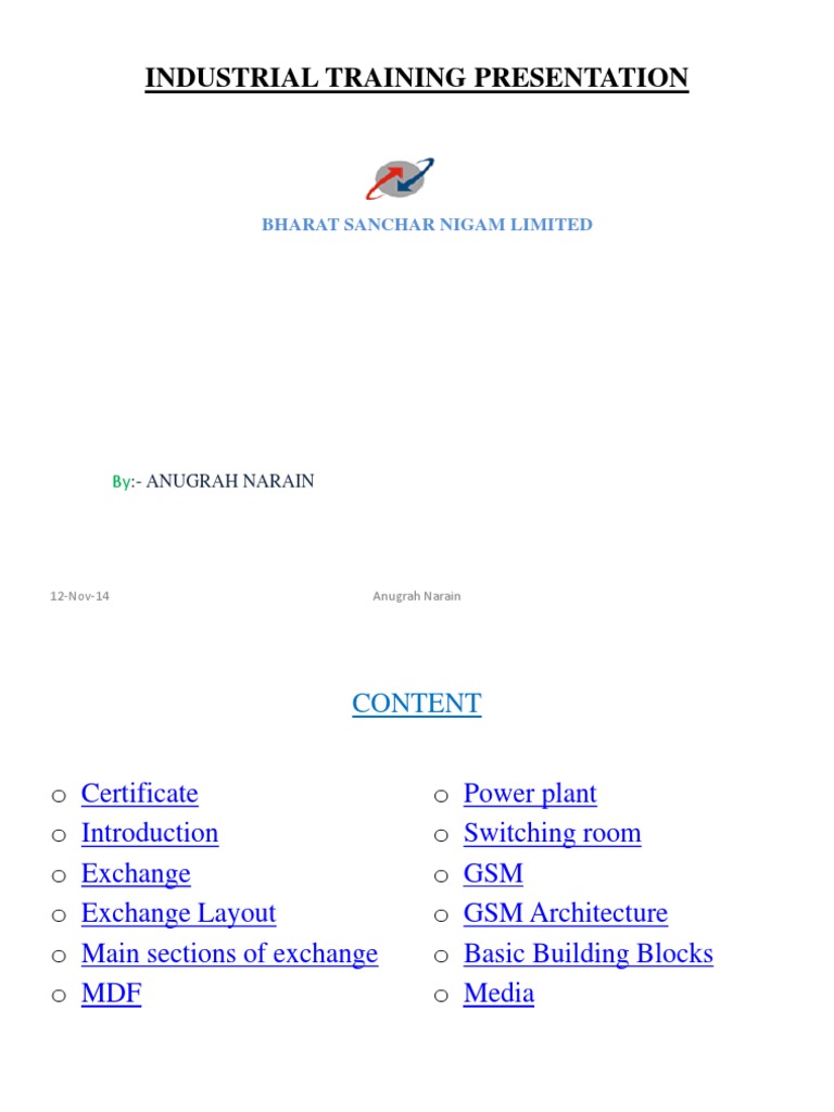 BSNL Training Report | PDF