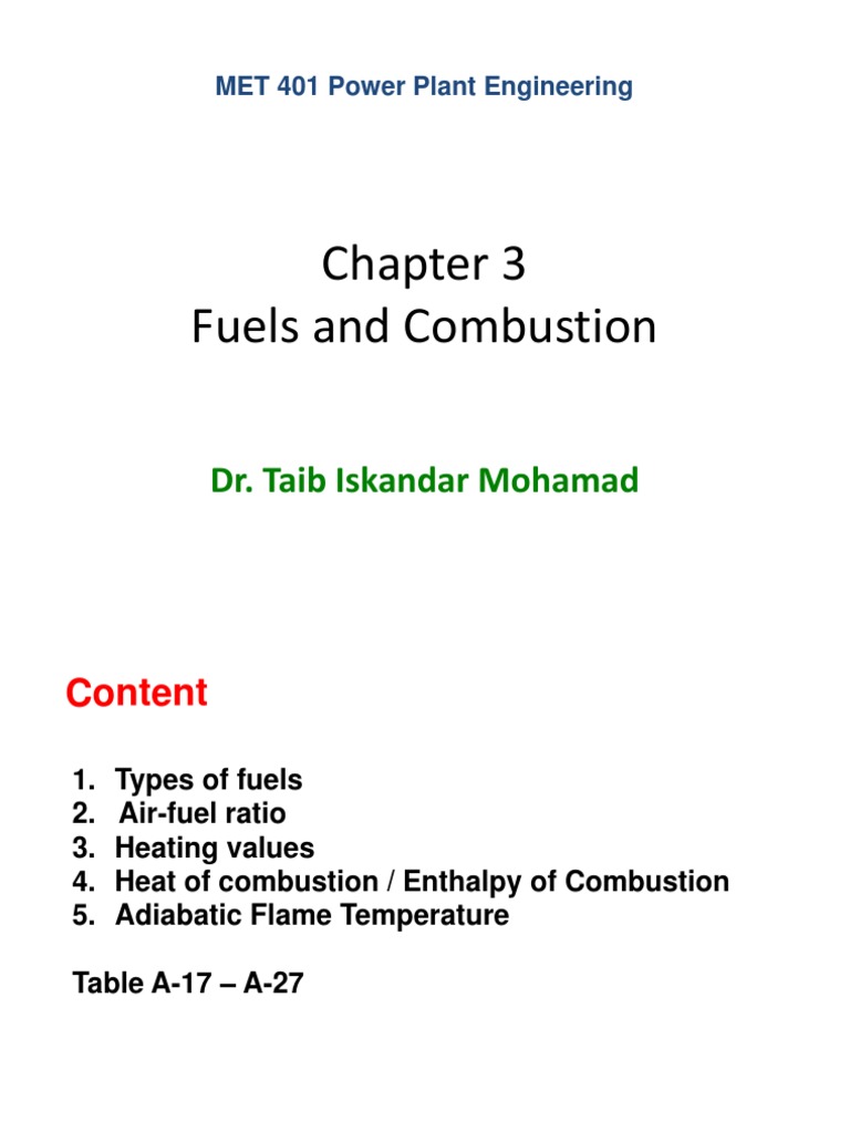 Fuels and Combustion Overview | PDF | Combustion | Stoichiometry