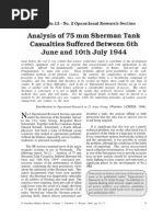 (OR Report) Analysis of 75 Mm Sherman Tank Casualties Between 6th June and 10th July 1944