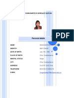 Diana Marcela Gonzalez Quecan: Personal Details