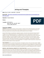 Dec 12,2014 Hormone Pellet Training and Therapies