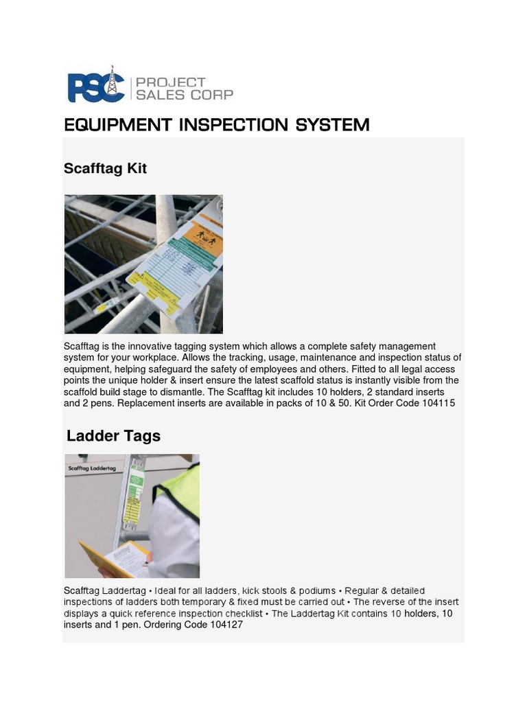 PSC Equipment Inspection Tag System | PDF