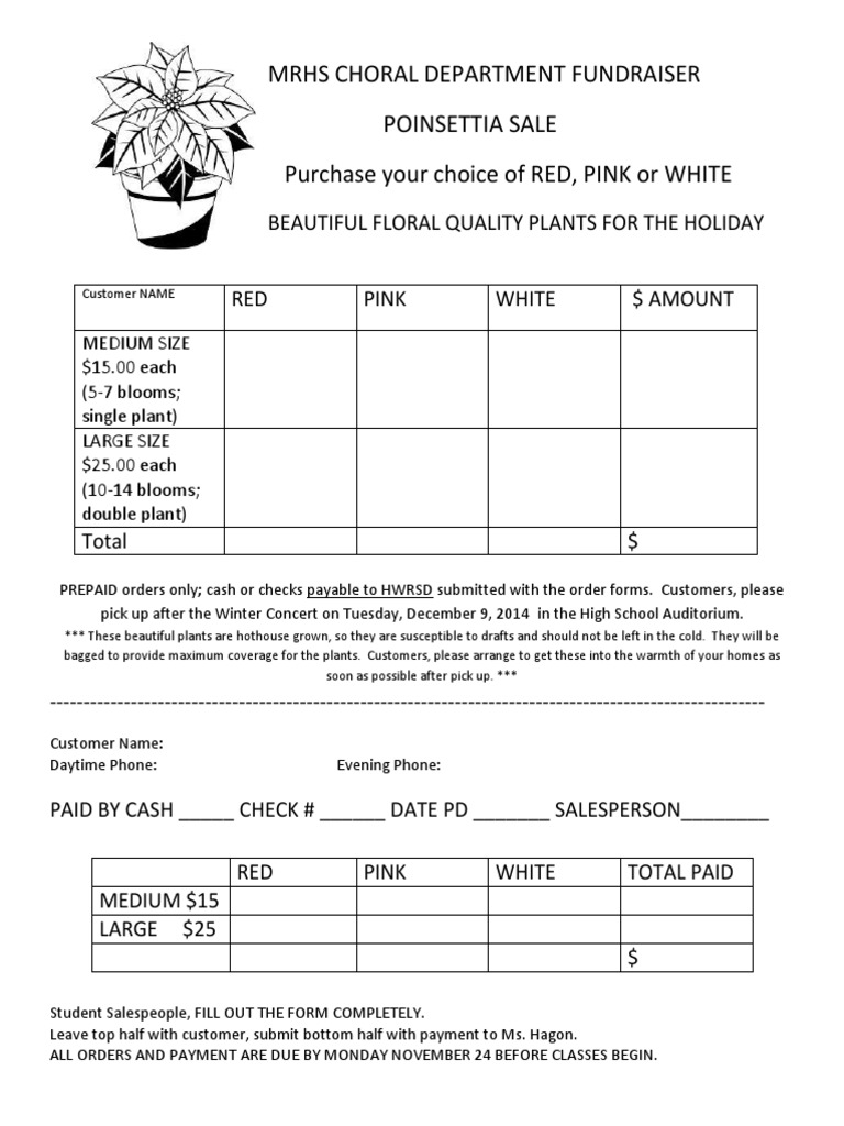 Poinsettia Fundraiser Form | PDF