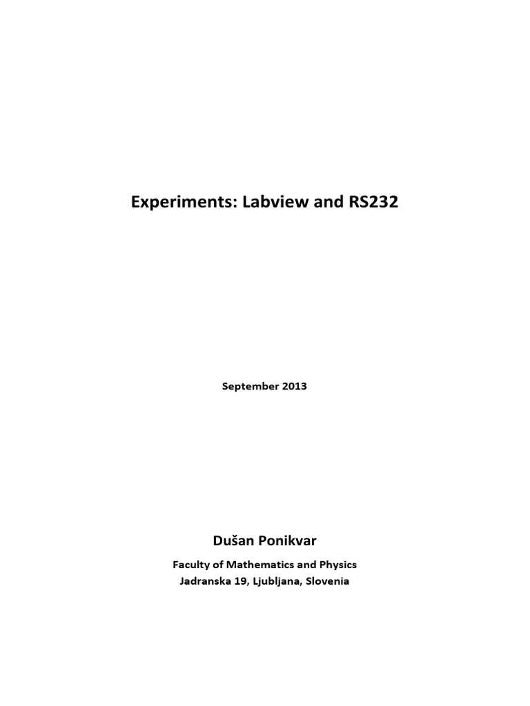 Experiments With Labview and RS2321_rev3 | String (Computer Science) | Usb