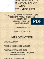 FOREIGN EXCHANGE RATE DETERMINATION POLICY 
