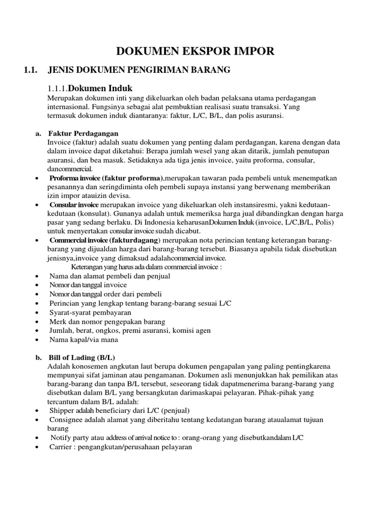 Dokumen Ekspor Impor